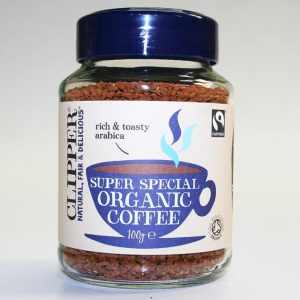 Clipper Instant Coffee Medium Roast 100g Fair Trade blue top
