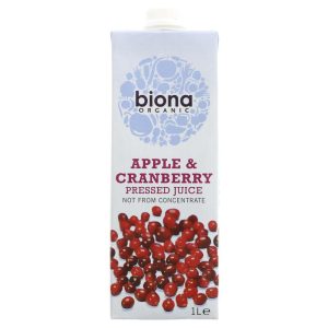 Biona Organic Apple & Cranberry Juice Pure Unsweetened not from Concentrate 1L