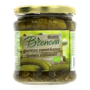 Bionova Gherkins 330g sweet and sour