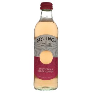 Equinox Kombucha Raspberry elderflower 275ml unpasturised vegan