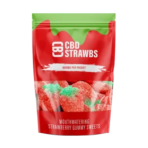 CBD Infused Strawberry Gummies 180G 20 Gummies 600mg Each Pack